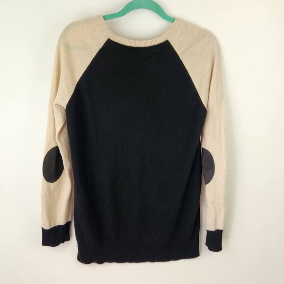 J. Crew Wool Angora Lightweight Sweater Elbow Patches Side Buttons sz S *Flawed* - Picture 2 of 9